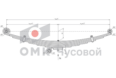 Рессора передняя для Hyundai HD120 9 листов